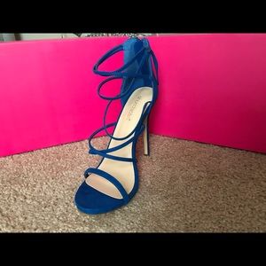 Cobalt Blue Strappy Heels NEVER WORN